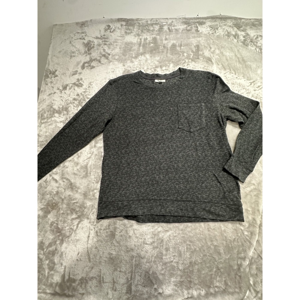 Roudelain Pajama Top Women's Size XL Heathered Gray‎ Long Sleeve Pocket EUC